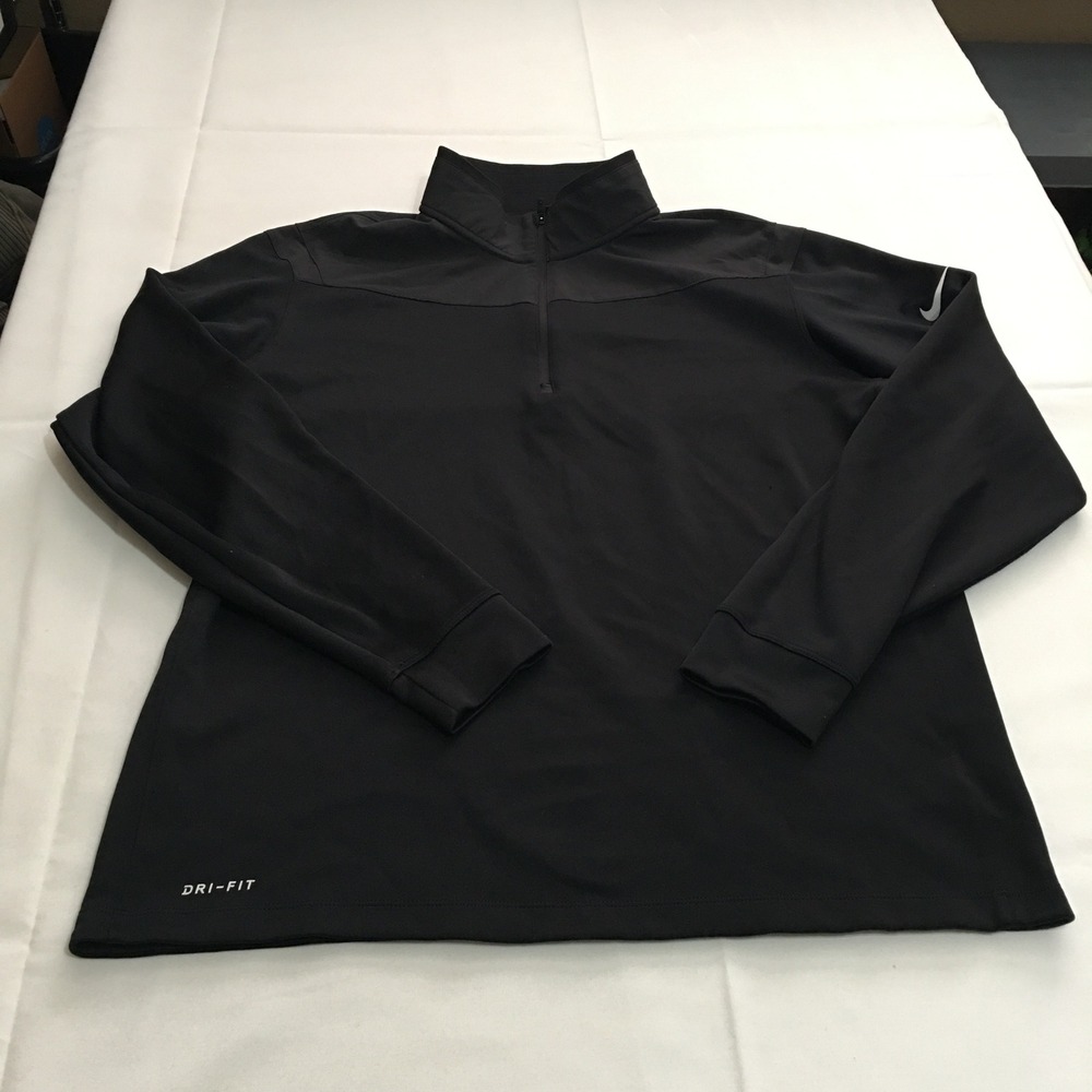 Nike Golf Dri-Fit 1/4 Zip Pullover Training Top Mens Large Black